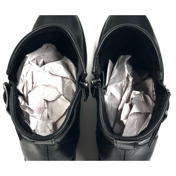 Paul Green Wyatt Womens Black Leather Ankle Boots Moto Size US 6 UK 3.5 New $495 - Picture 10 of 13